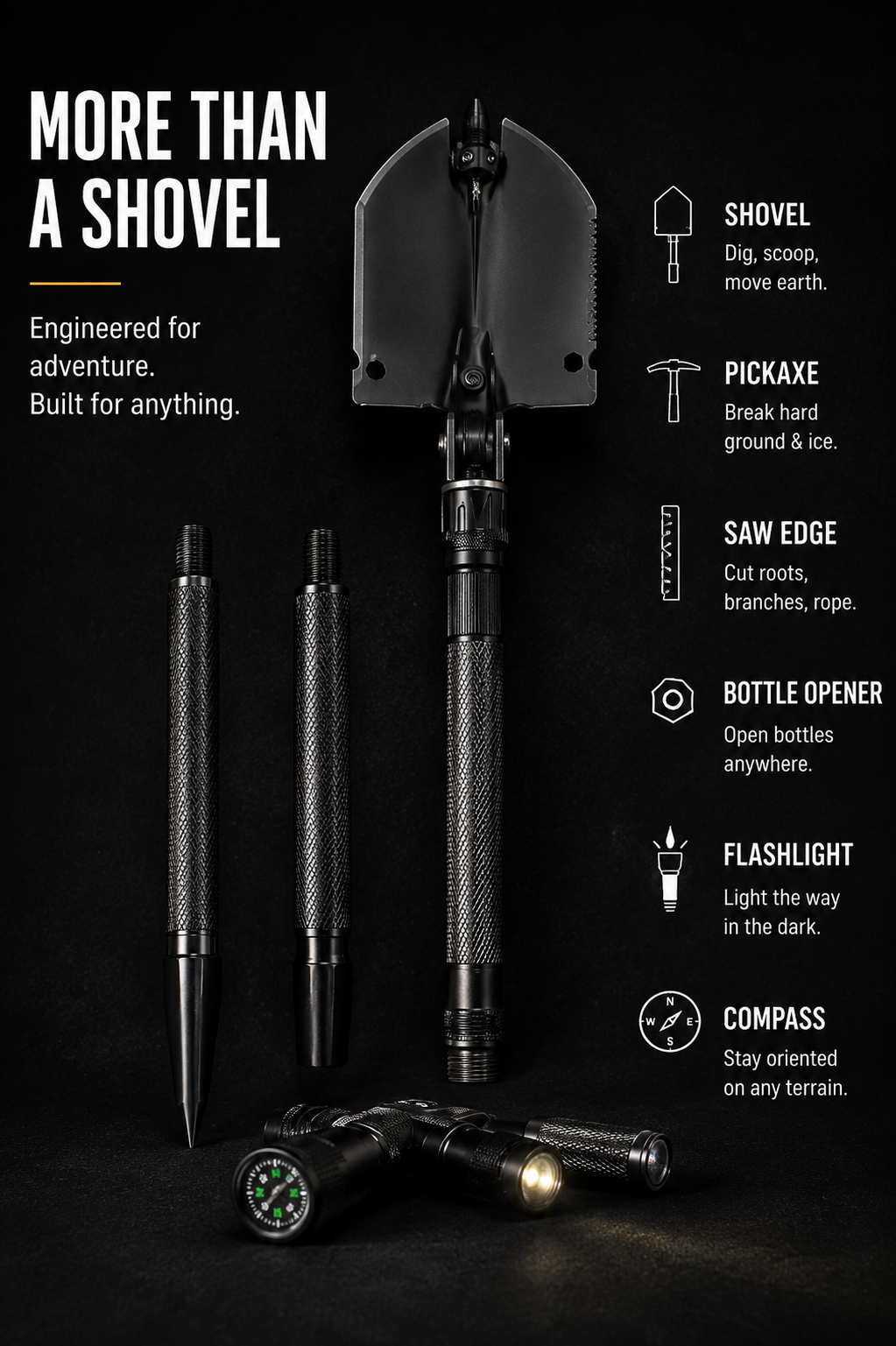 WildShovel -  Foldable Survival Shovel