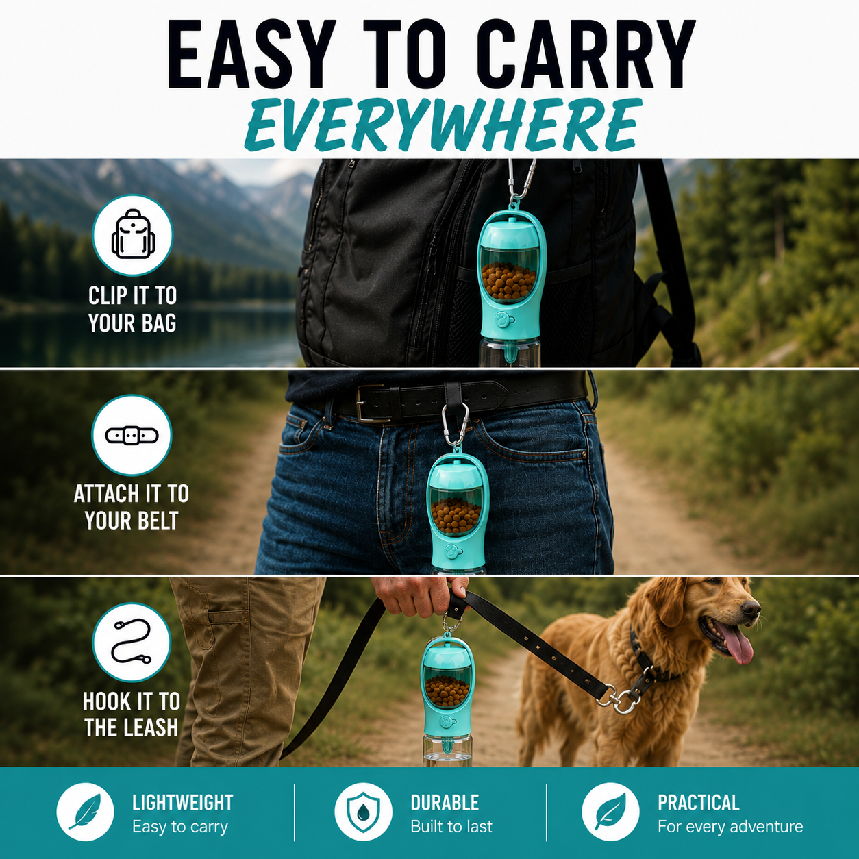 TrailBuddy - Food & Water Travel Bottle